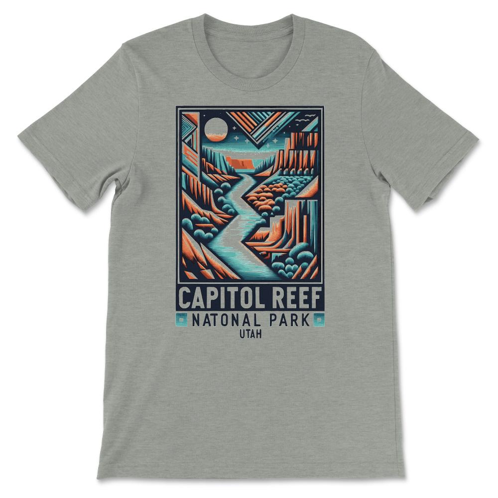 Capitol Reef National Park Utah Modern Aesthetic Unisex T-Shirt - Grey Heather