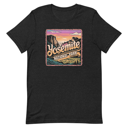 Yosemite National Park Retro Style Sunset Unisex t-shirt