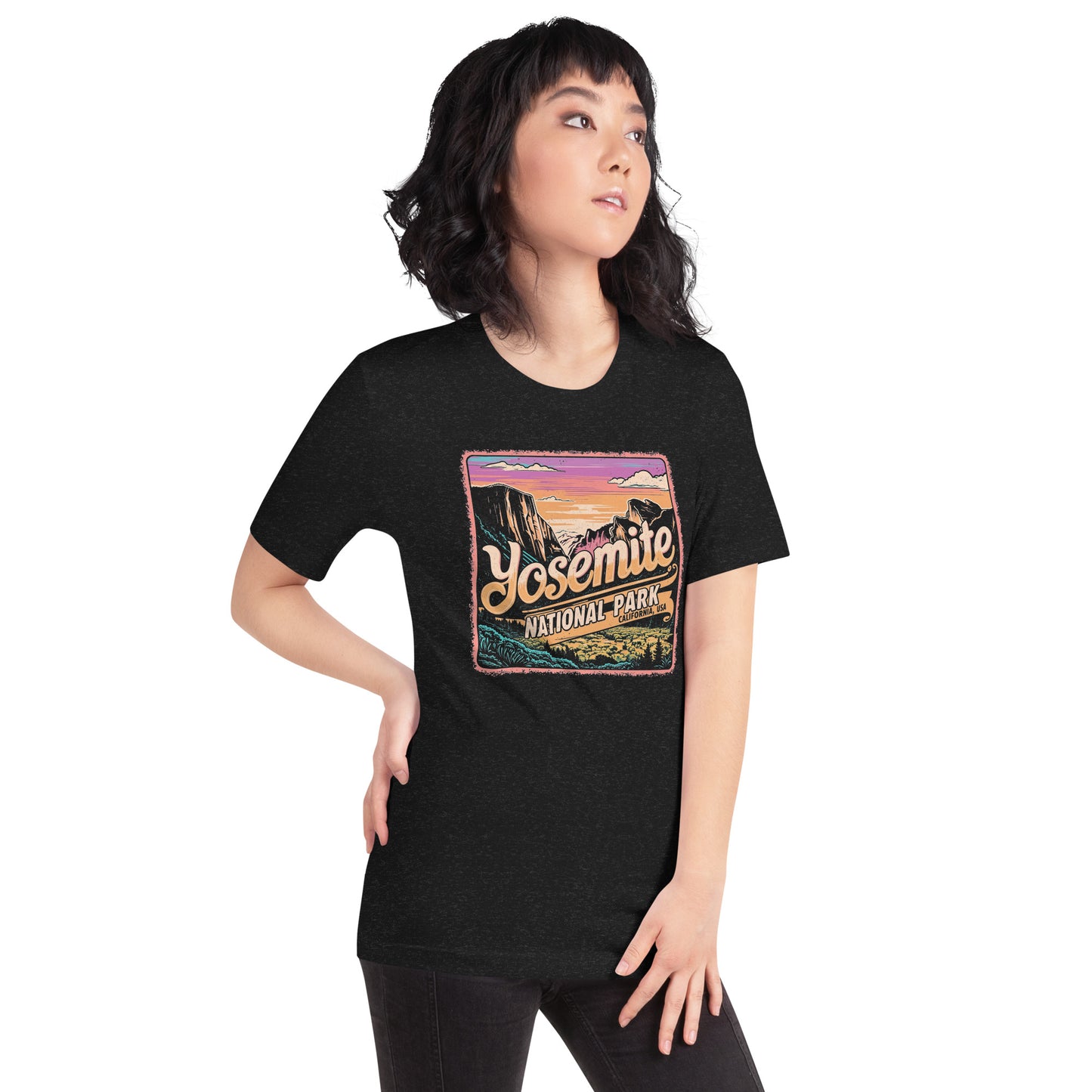 Yosemite National Park Retro Style Sunset Unisex t-shirt