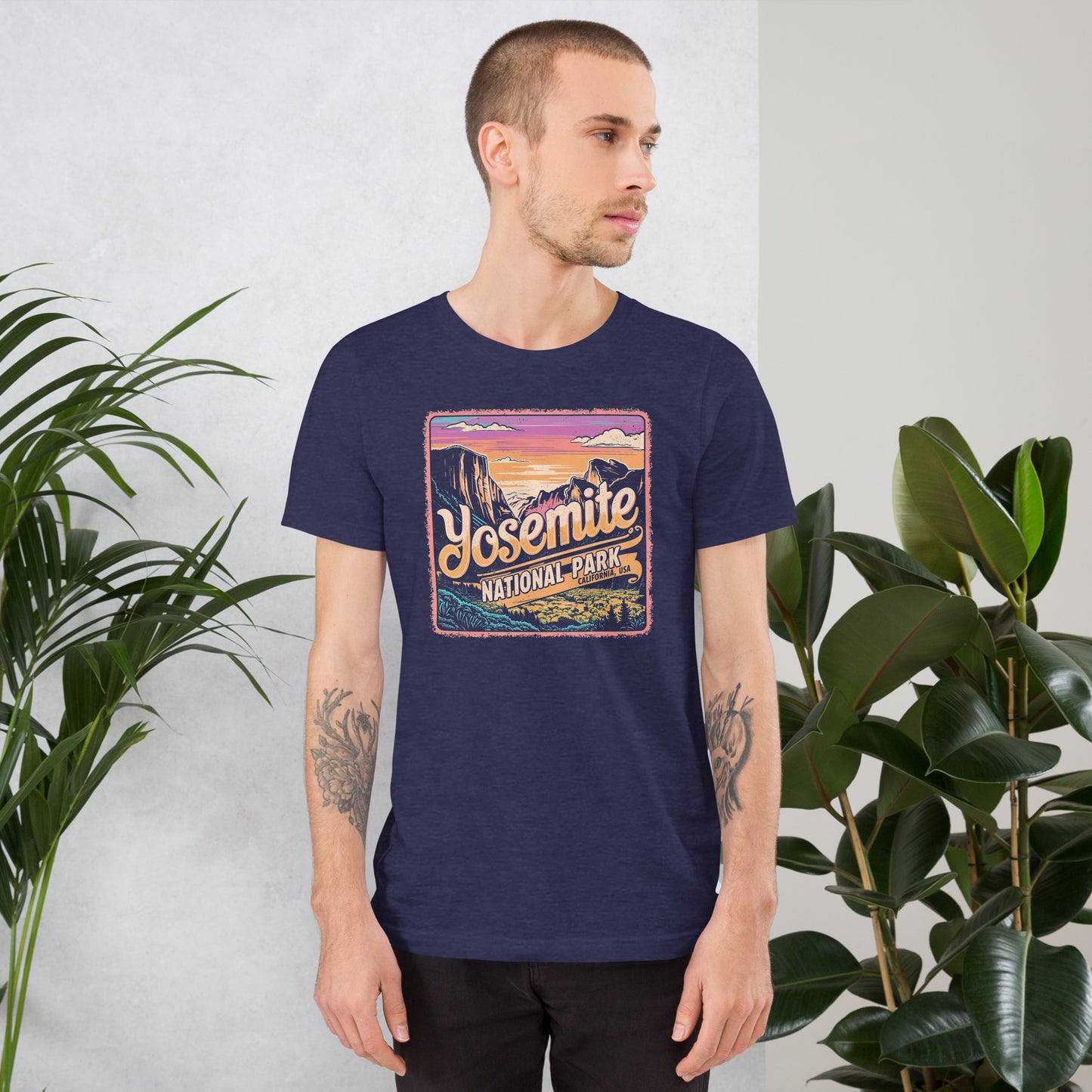 Yosemite National Park Retro Style Sunset Unisex t-shirt